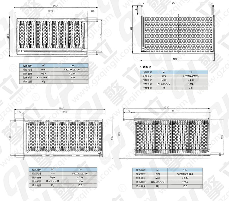 槽内波纹板换热器规格图